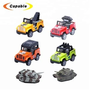 Plastic pull back toys with military vehicles with car tank plane