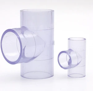 Plastic Water System UPVC PVC Elbow Tee Pipe Fitting Clear Transparent Fitting