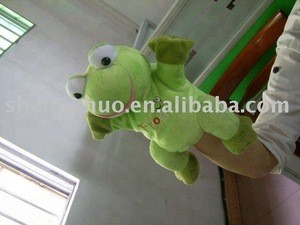 plush hand puppet frog toy