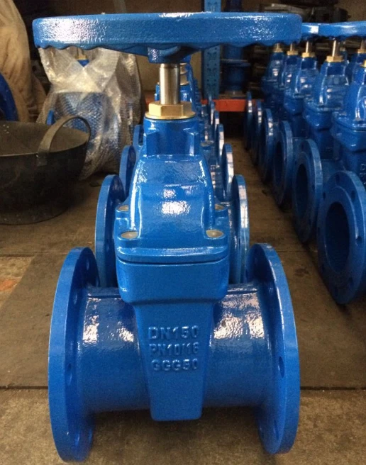 PN10 PN16 flanged ductile casting iron gate valve hydraulic valve with standard BS DIN