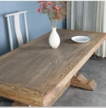 Popular long antique recycle solid wood dining table