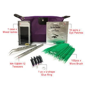Portable mink lash extension kit Eyelashes Extension Kit Makeup Set tools for grafting eyelashes