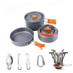 Portable Outdoor Cookware Set TP301-3 for 2-3 People Picnics New Metal Saute Pans for Cooking