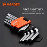 Professional Heat Treat Chrome Vanadium 9PCS Short Hex Key Wrench Set