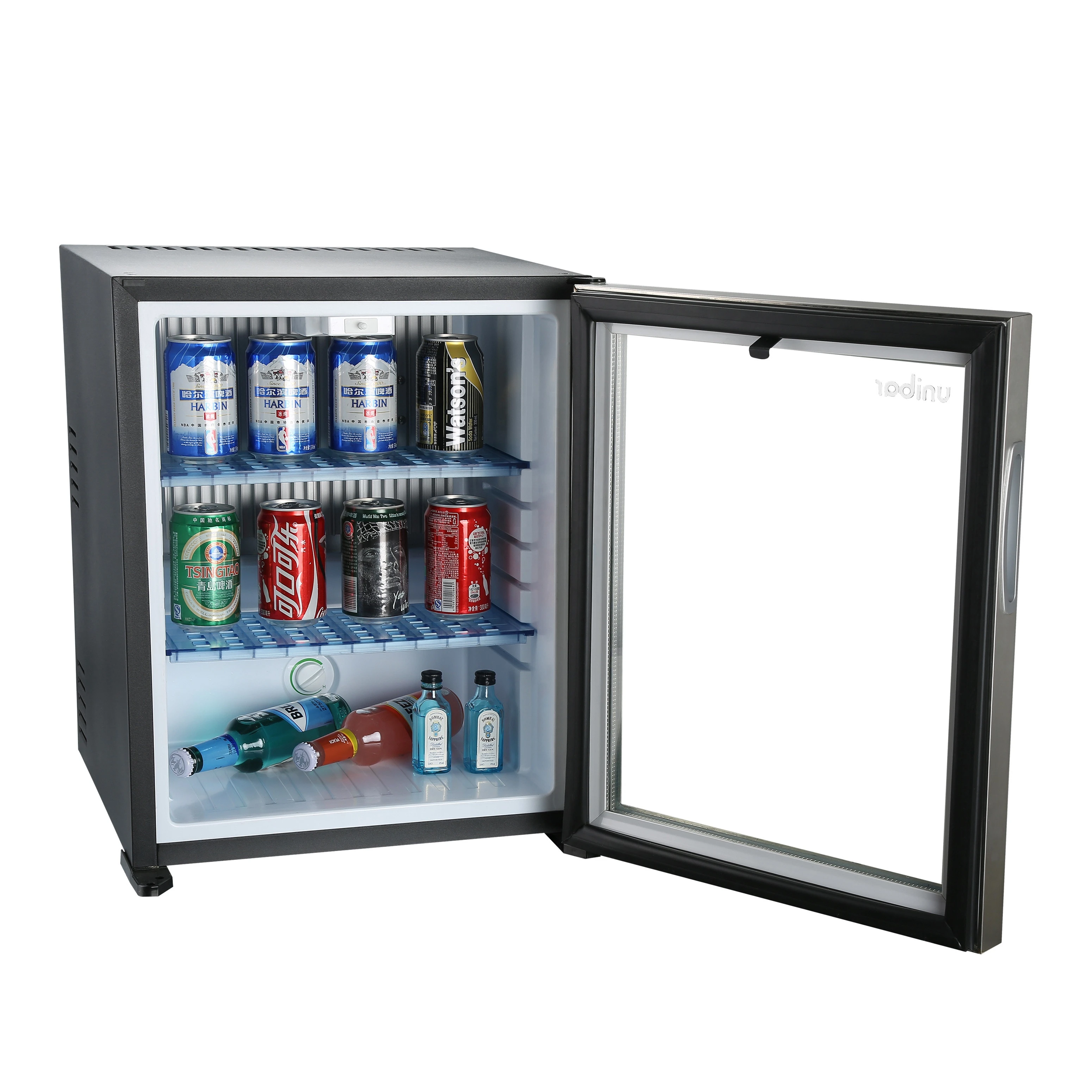 Professionalhotel room mini fridge, glass door mini bar refrigerator, mini bar beverage(USF-38)