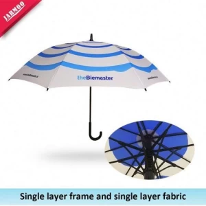 Promotion Advertising Customized Print Carbon Fiber Shaft Double Layer Windproof Auto Open Straight 60" Golf Umbrella