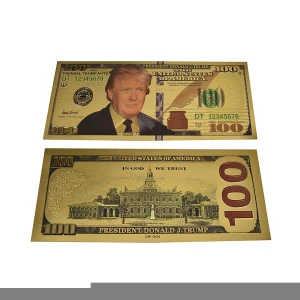 Promotional gift 2020 New USA Trump 24k gold foil banknote trump dollar bills