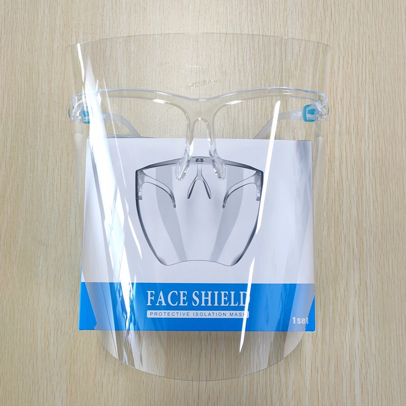 Protective Transparent Blue Disposable Eye wear Salon Anti Splash Uv Animal Dentist Plastic Frame Full Cover Face Shield