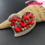 Rhinestone Heart Brooch Wedding Bridal Sash Crystal Gold Heart Broach Broaches DIY Jewelry Heart Broaches