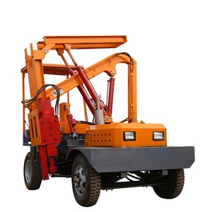 road construction equipment pile driver machine for guardrail installation