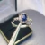 Import Royal Blue Pai ring S925 silver plated 18K Gold main stone 4x6mm natural sapphire ring from China