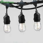 S14 vintage edison bulb 48ft 24bulbs weatherproof outdoor pendant string light pendant light