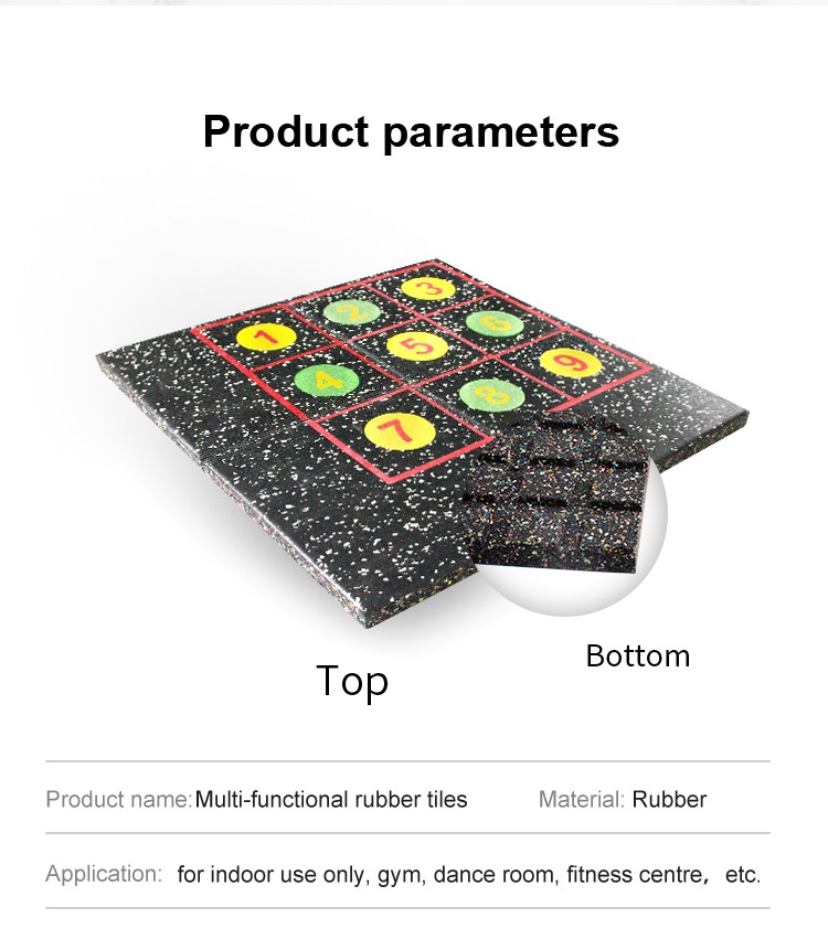 Safety & Environmental Multifunctional rubber tiles with customized patterns