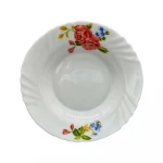 Salad cutlery opal glassware white printed plate