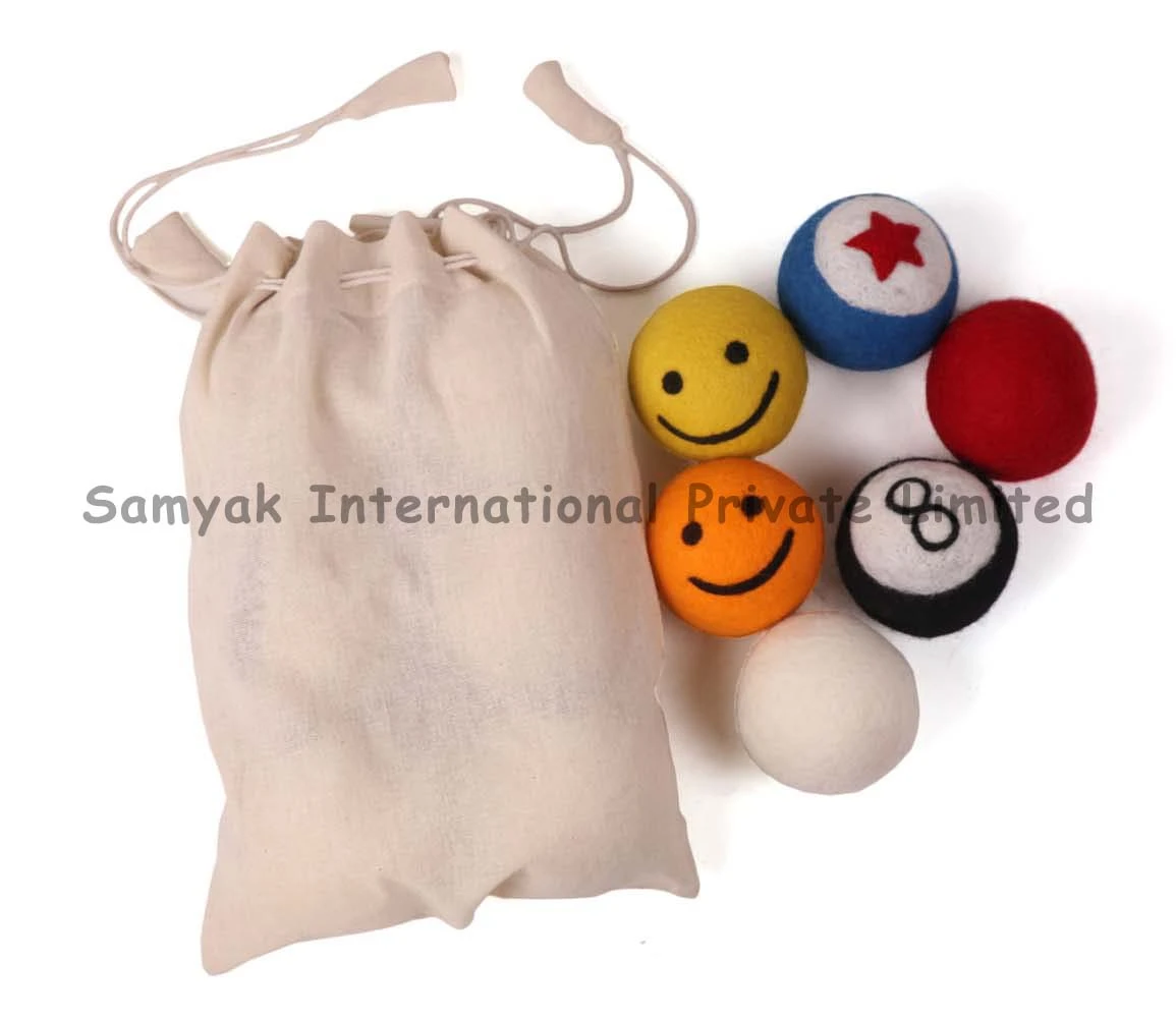 Samyak  Felt Laundry Product - High Quality Felt Dry Balls - 100% New Zealand Wool Balls Reusable ,Chemical Free Wool Felt Ball