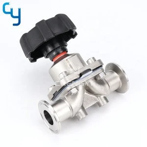 Sanitary stainless steel aspetic diaphragm valve with high temperature handwheel