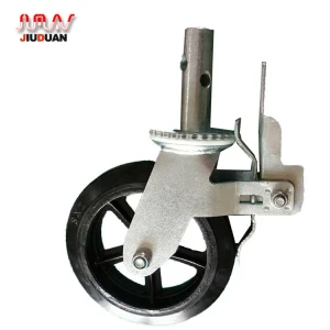 scaffold caster wheel with brake scaffolding wheels black rubber, red polyurethane Material