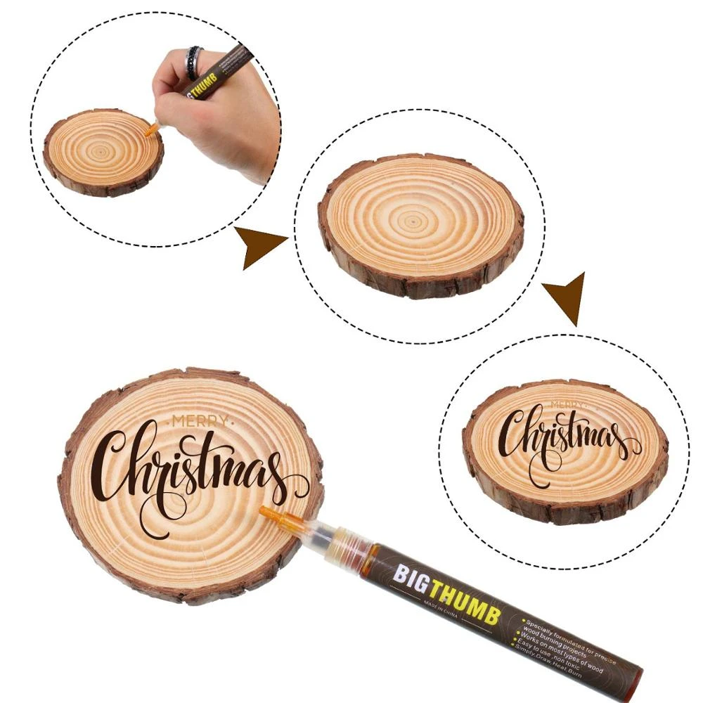 Scorch Pen Marker, Pyrography Marker Wood Burning Pen for DIY Wood Painting, Replace Wood Burning Iron Tool, Easy and Safe