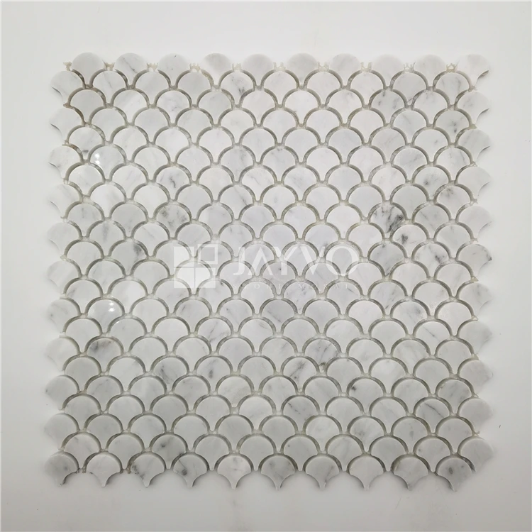 Seashell Fish Scale Mosaic Tile Small Fan Shape Fish Scale Tiles Shower Wall Kitchen Mosaic Wall Tiles