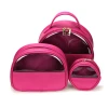 Sexy PVC coated traincase series styling Professional Portable MakeUp Train Case Luxury pink Cosmetic Bag