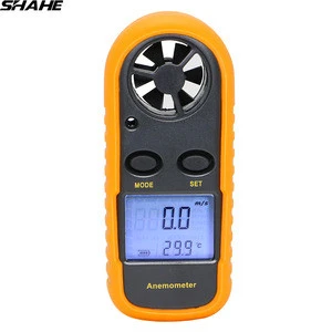 SHAHE Handheld Anemometer Wind Speed Meter 0-30m/s windmeter -10 ~ 45C Temperature Tester with LCD Backlight Display Anemometer