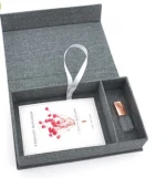 Share Handmade paperboard Photography & Flash Drive Packaging - Customized photo picture prints wedding gift box with usb insert