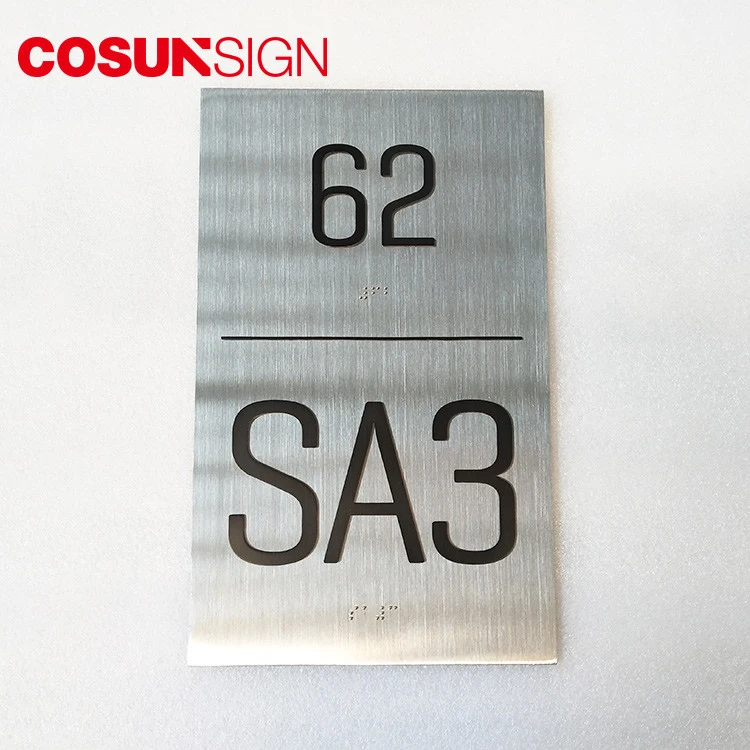 Shenzhen COSUN ada braille sign door number design for sale