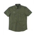 Short Sleeve Pilot Military Uniform Green Shirt