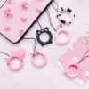 Silicone pendant mobile accessories rope custom phone lanyard ring holder strap