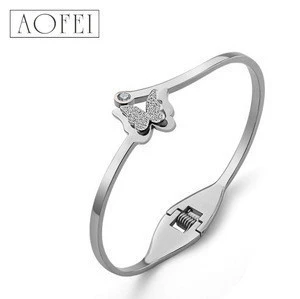 silver color Butterfly Bracelets Accessories Stainless Steel Bracelet Wholesale Jewelry For Women