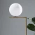 Import Simig factory high plated brass modern led glass ball LED floor lamp for living room hotel project decoration from China