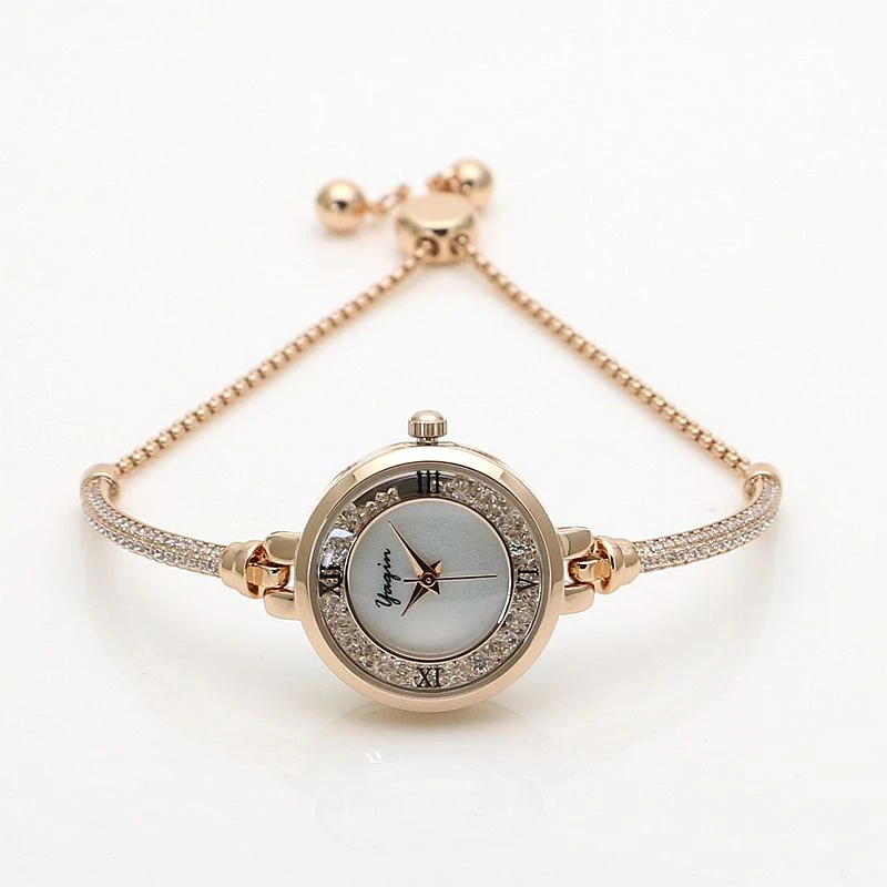Simple fashion alloy watch stylish girls chain wristwatch with diamond