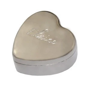 Simpler design Heart -shaped Zinc Alloy ring Jewelry Box any logo can laser