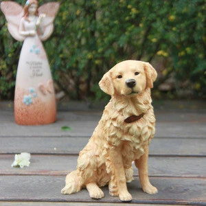 Simulation Model of British Golden Retriever Dog Statue Resin Handicrafts