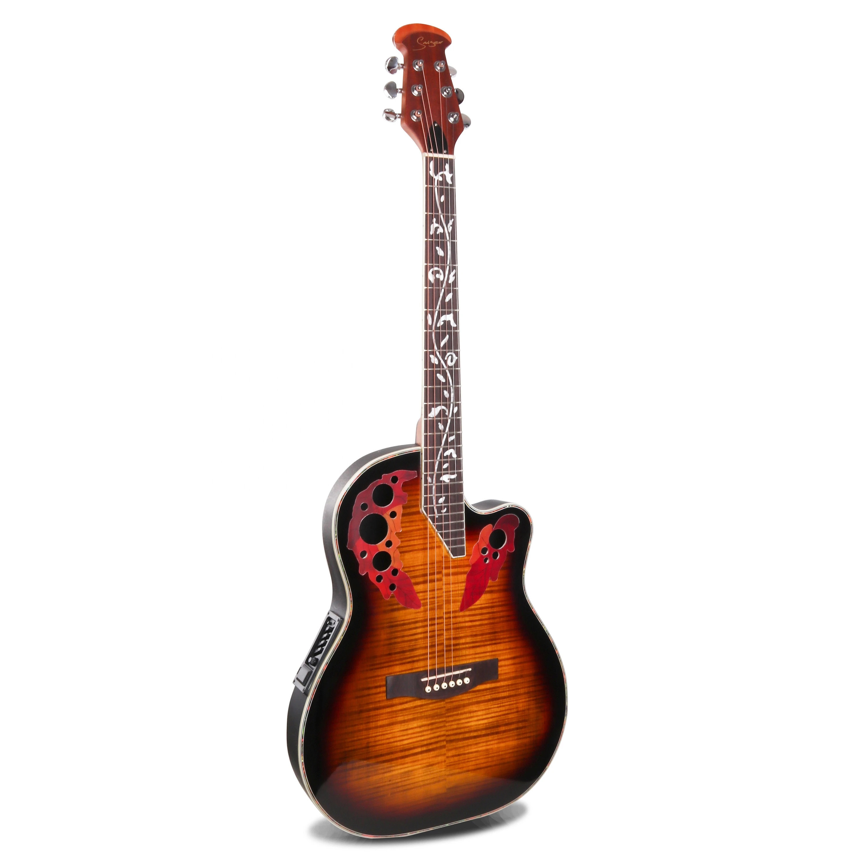Smiger 41 Inch Electric Acoustic Guitar 1PCS MOQ Ovation Guitar Semi Electric Acoustic Guitar With 4-band pickup