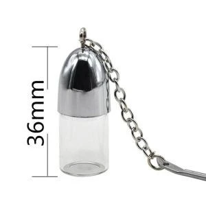 Smoking pipe small glass bottle snuff spoon secrete storage snorter bullet container pill case