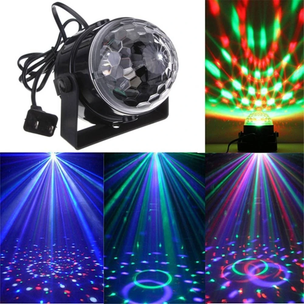 Sound Activated 7 color RGB Disco Ball Stage DJ Light party lamp house party light without CE