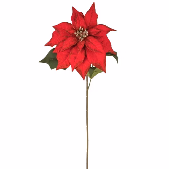 Wholesale Artificial Velvet Poinsettia for Christmas Home Decoration