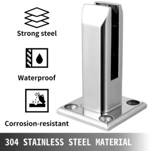 Stainless Steel Frameless Glass Railing Spigots Glass 12 mm 2205 Adjustable Glass Spigot For Pool Fencing