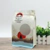 stand up food packaging bag with see through window lunch bags for kids pouch apricot printing