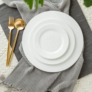 Standard bone china  8 inch restaurant dinnerware italain classic cheap entree catering dinner serving plate