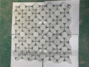 Stone Tile Natura Backsplash, Irregular waterjet marble mosaic tiles