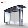 Street furniture customized dimensions smart solar bench bus station with digital led mupi