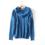 suitable fit OEM Custom High Quality cable knitted Navy Blue fashion design Men's Pullover wholesale Sweater man Hoodies