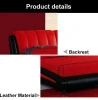 super king size custom color living room furniture red black modern leather bed