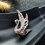 Swan Shape Brooch Alloy AAA Cubic Zircon Fashion Elegant Women Brooch for Engagement