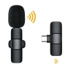 Taipuxi Hot Sale Portable K9 2 In 1 Mini Wireless Lavalier Recording Microphone 1 Drag 2 Microphone Lavalier 2.4ghz