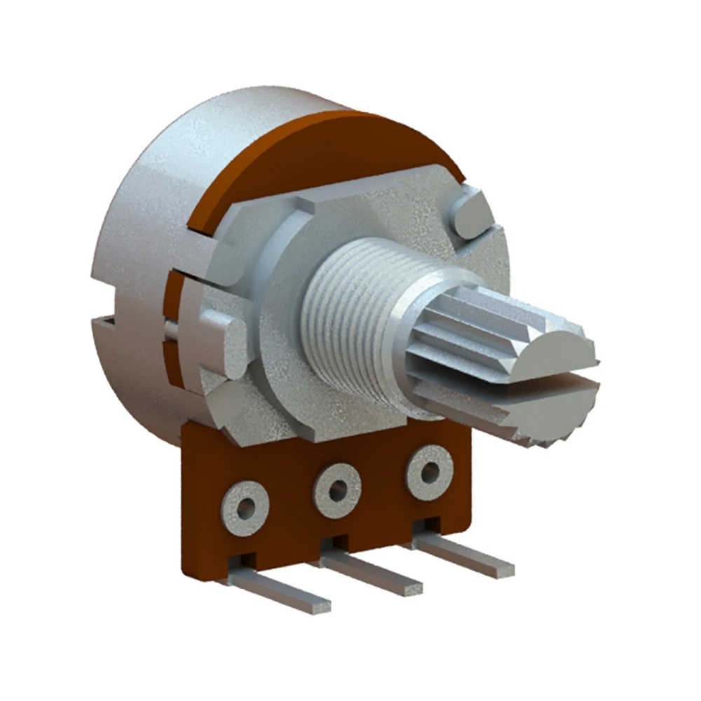 Taiwan Manufacturer of 16mm Rotary Potentiometer 100K with 6PIN  Metal Shaft Single unit