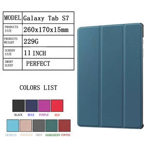 The Best  sale Smart Sleep holder case for SAMSUNG 2020  tablet  case  Folding Stand Leather Tablet Cover for galaxy tables S7