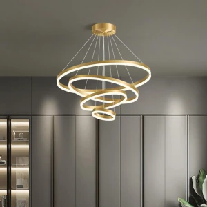 The combination chandelier of living room dining room of villa made in China adopts aluminum alloy and acrylic LED light source